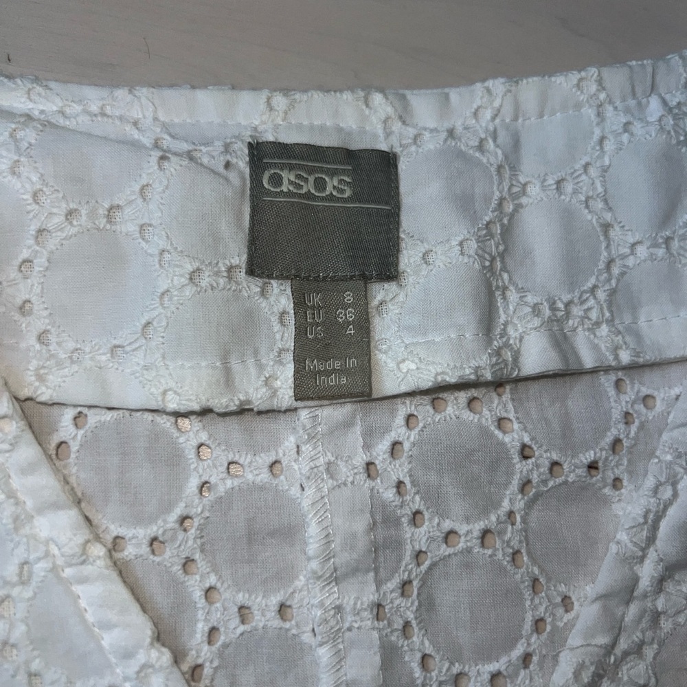 Asos White Eyelet Button-Down Top - image 2